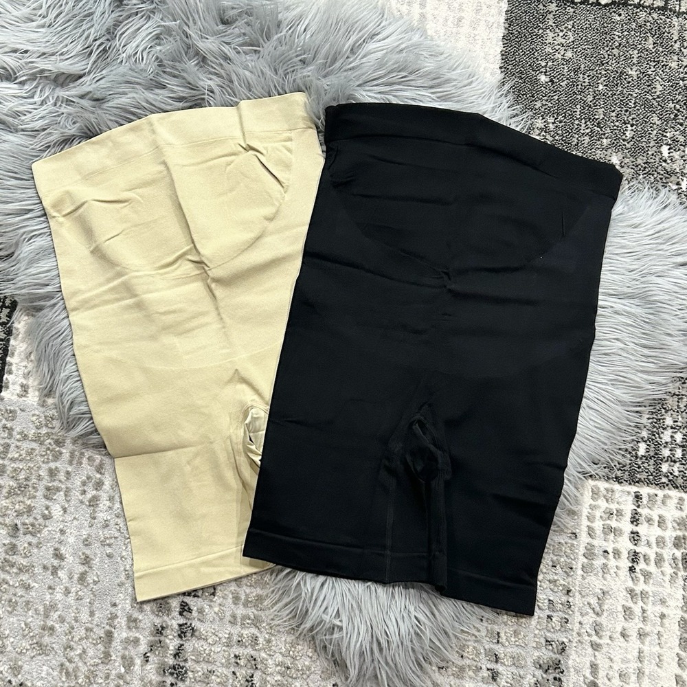 Women's Maternity Seamless High Waisted Shapewear Shorts W/Belly Support Size XL